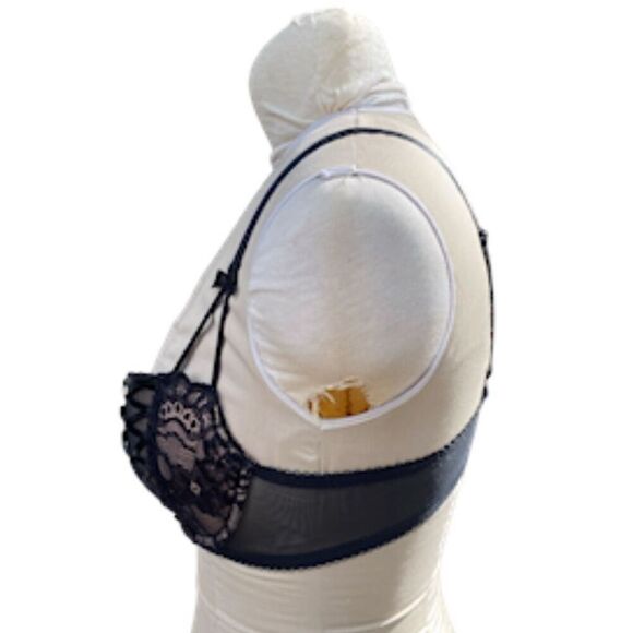 Adore Me Lace Balconette Bra Black 36C Lace Sheer - Picture 7 of 12